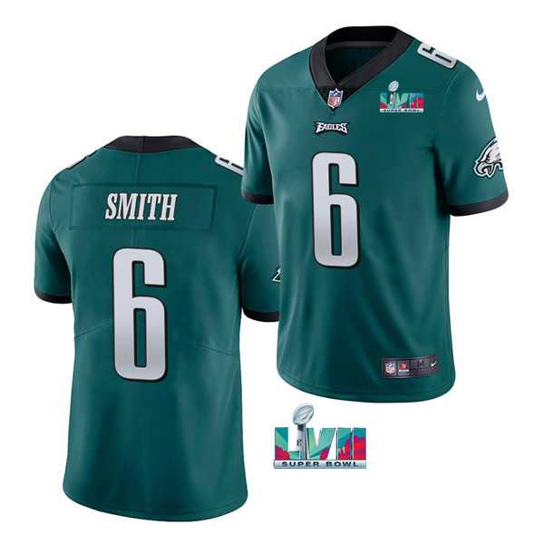 Men & Women & Youth Philadelphia Eagles #6 DeVonta Smith Green Super Bowl LVII Patch Vapor Untouchable Limited Stitched Jersey